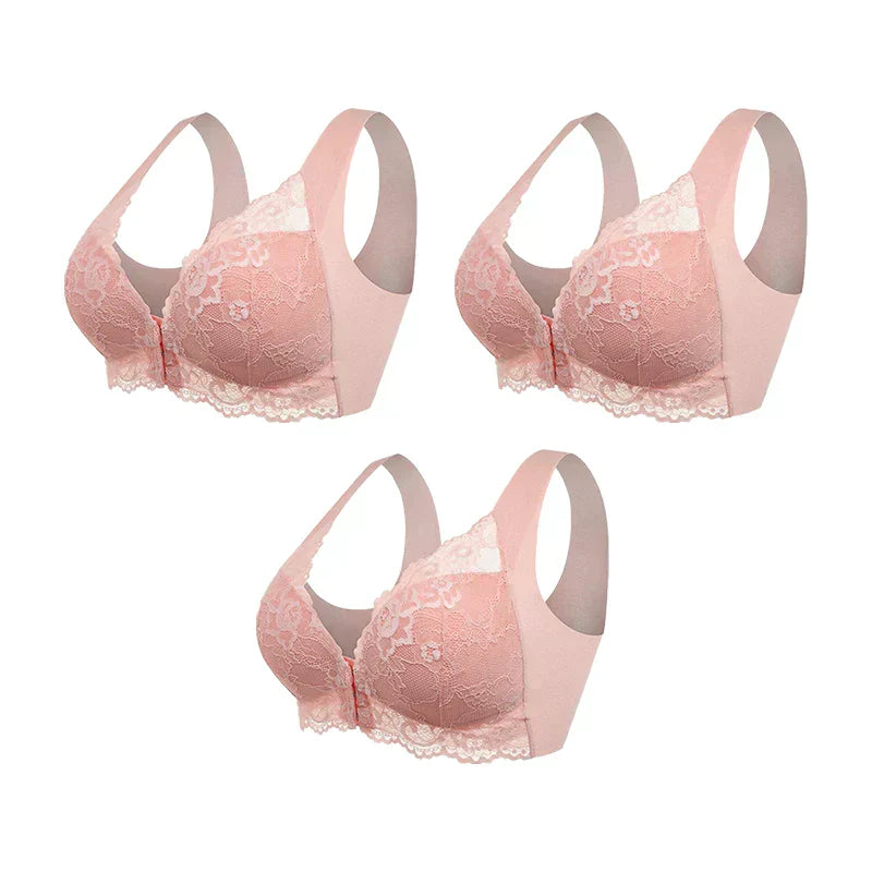 (PACK DE 3) Sujetador Sin Costuras Moldeador Con Cierre Frontal