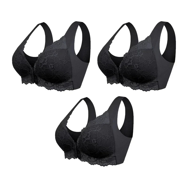 (PACK DE 3) Sujetador Sin Costuras Moldeador Con Cierre Frontal
