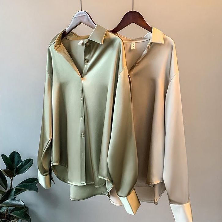 Nat™ - Camisa Elegante de Satén