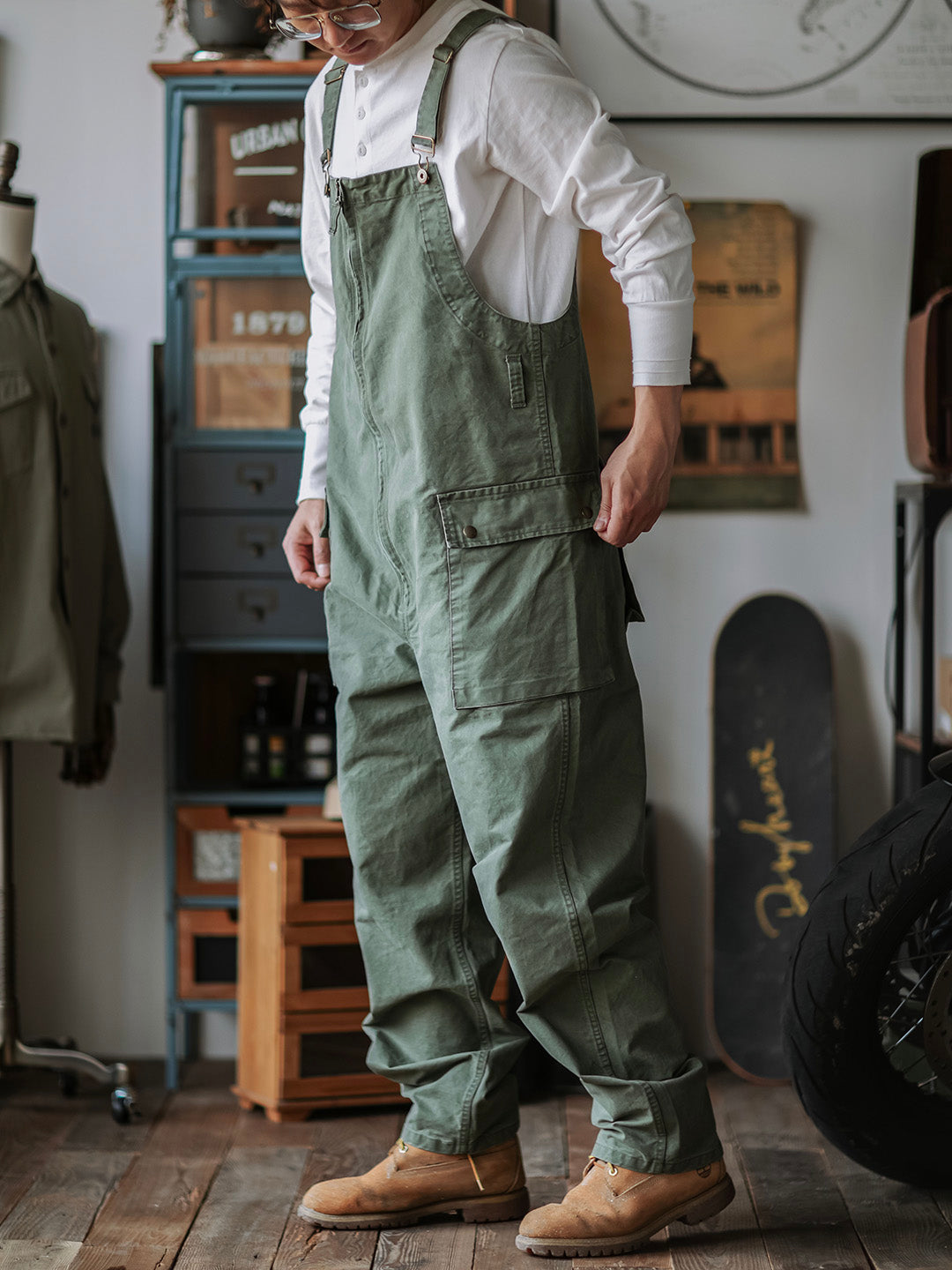 Victor™ | Pantalón de tirantes beige elegante