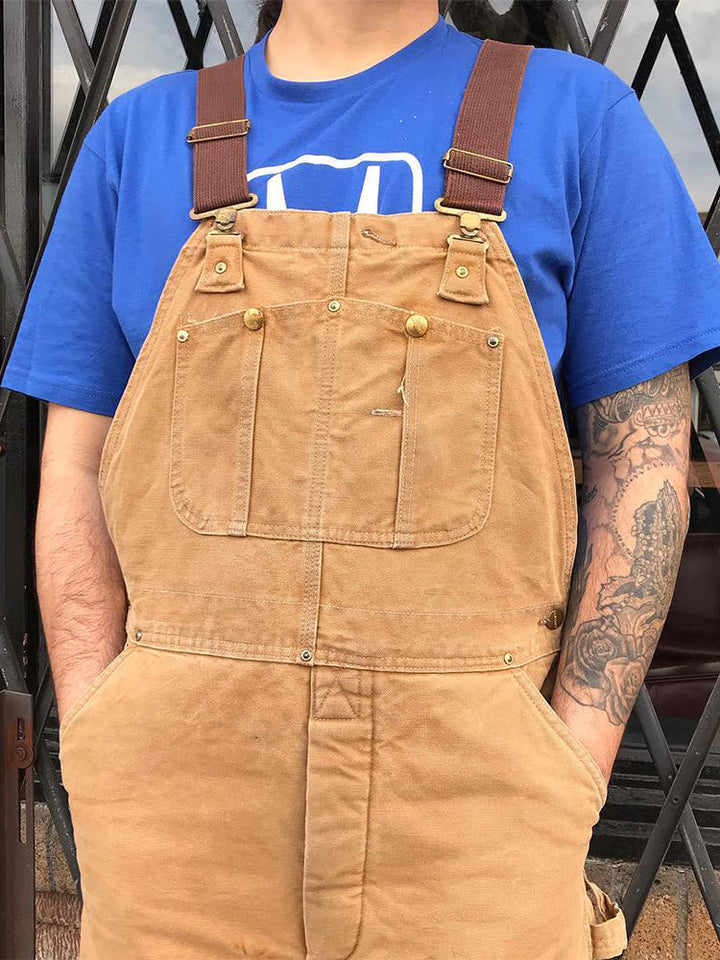 Luc™ | Pantalón de tirantes camel vintage