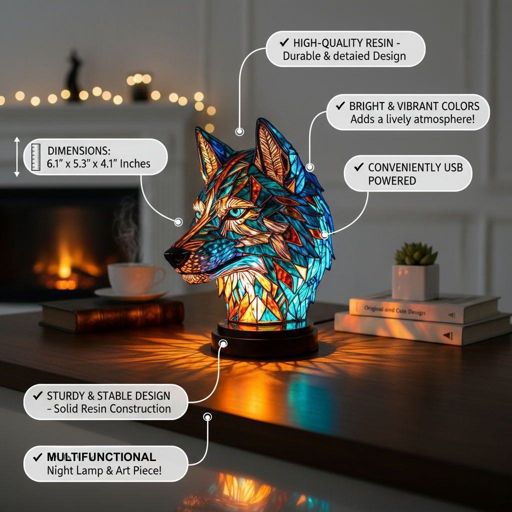 Lámpara Bo en forma de lobo encantador