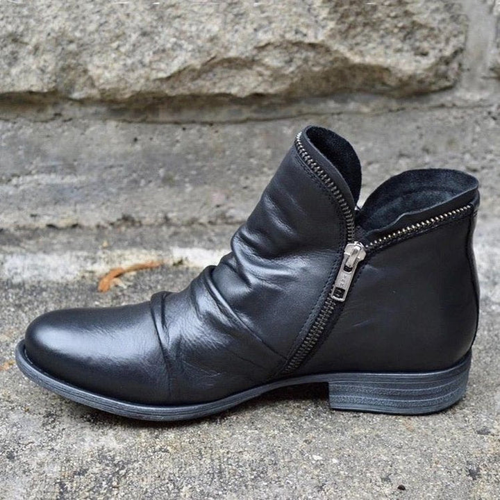 Martine™ - Botines de Cuero con Cremallera