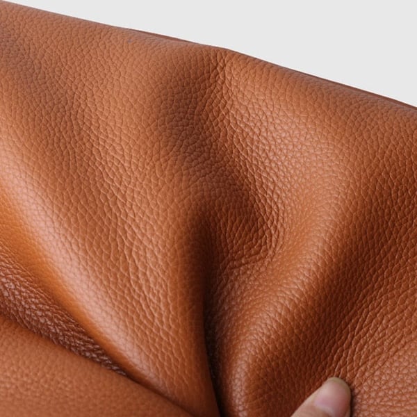 Bolso de hombro unicolor de cuero genuino