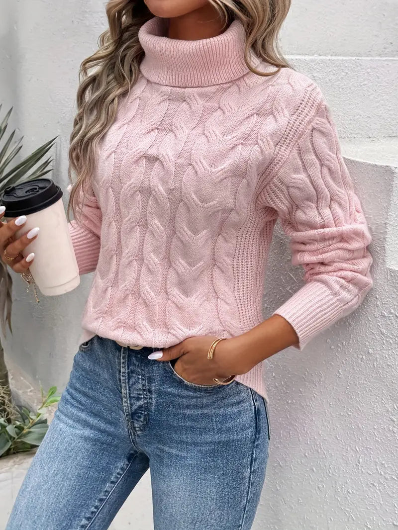 Clémence™ | Suéter de Cuello Alto Trenzado