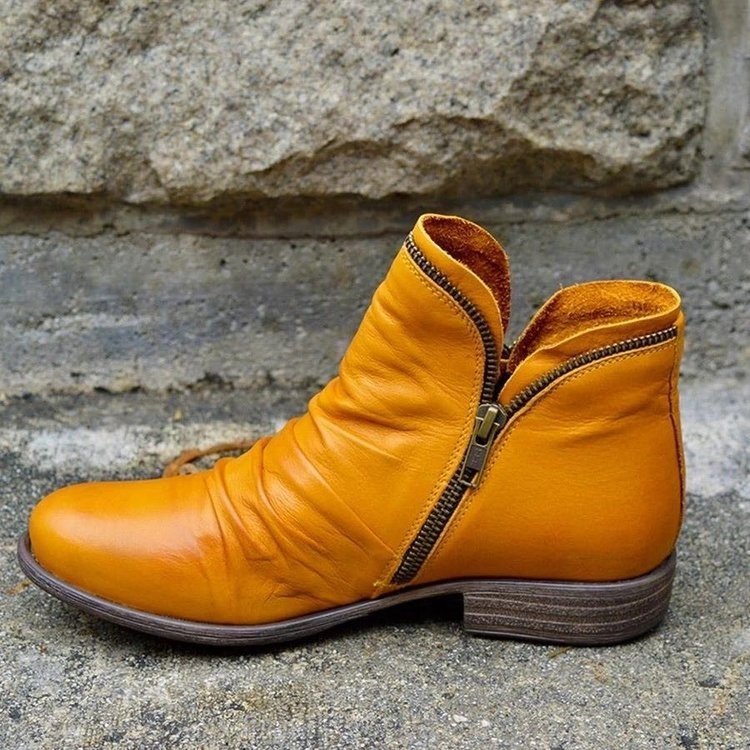 Martine™ - Botines de Cuero con Cremallera