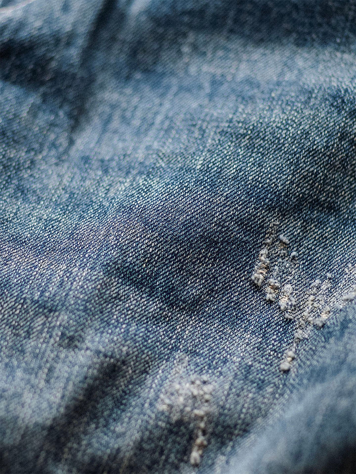 Julien™ | Pantalón de tirantes azul desgastado retro