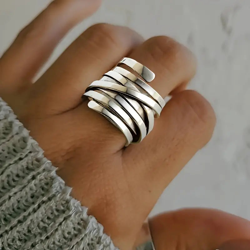 Bliss - Anillo de Plata Grueso Vintage