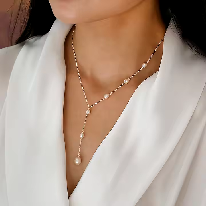Collier Vintage Suspendido en Perlas