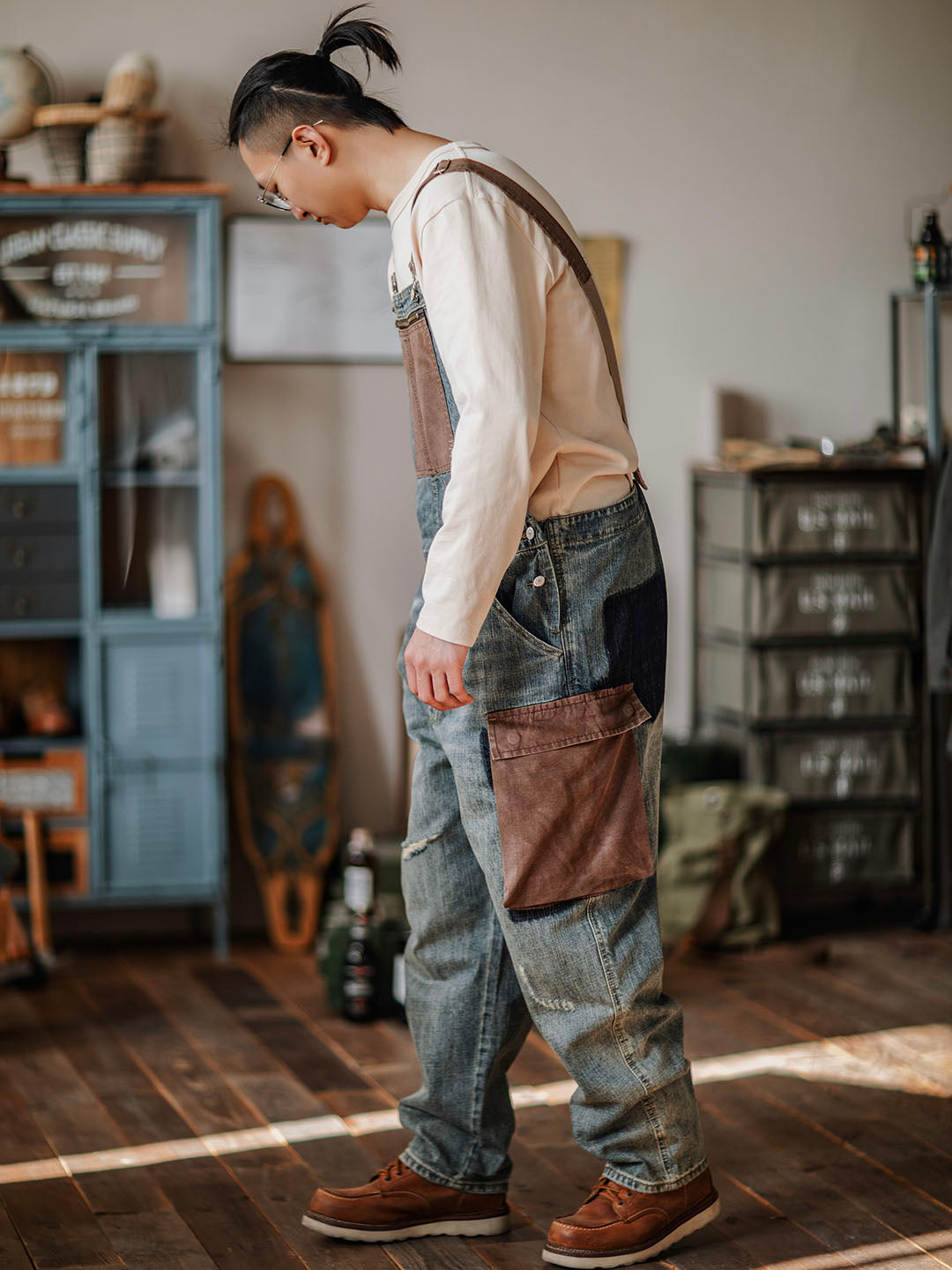 Paul™ | Pantalón de tirantes azul claro casual