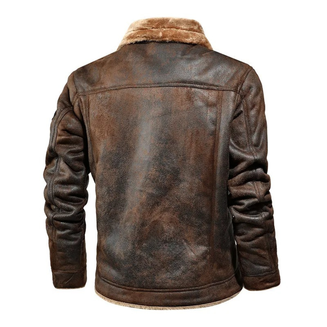 Noxar™ | Chaqueta de Cuero Cálida y Versátil