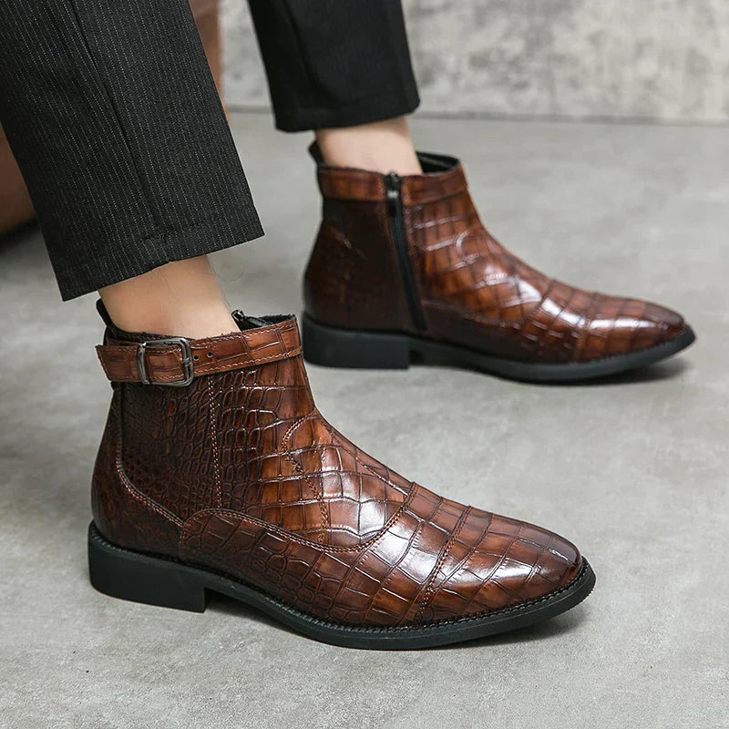 Dylan | Botines con Hebilla de Cuero Sintético