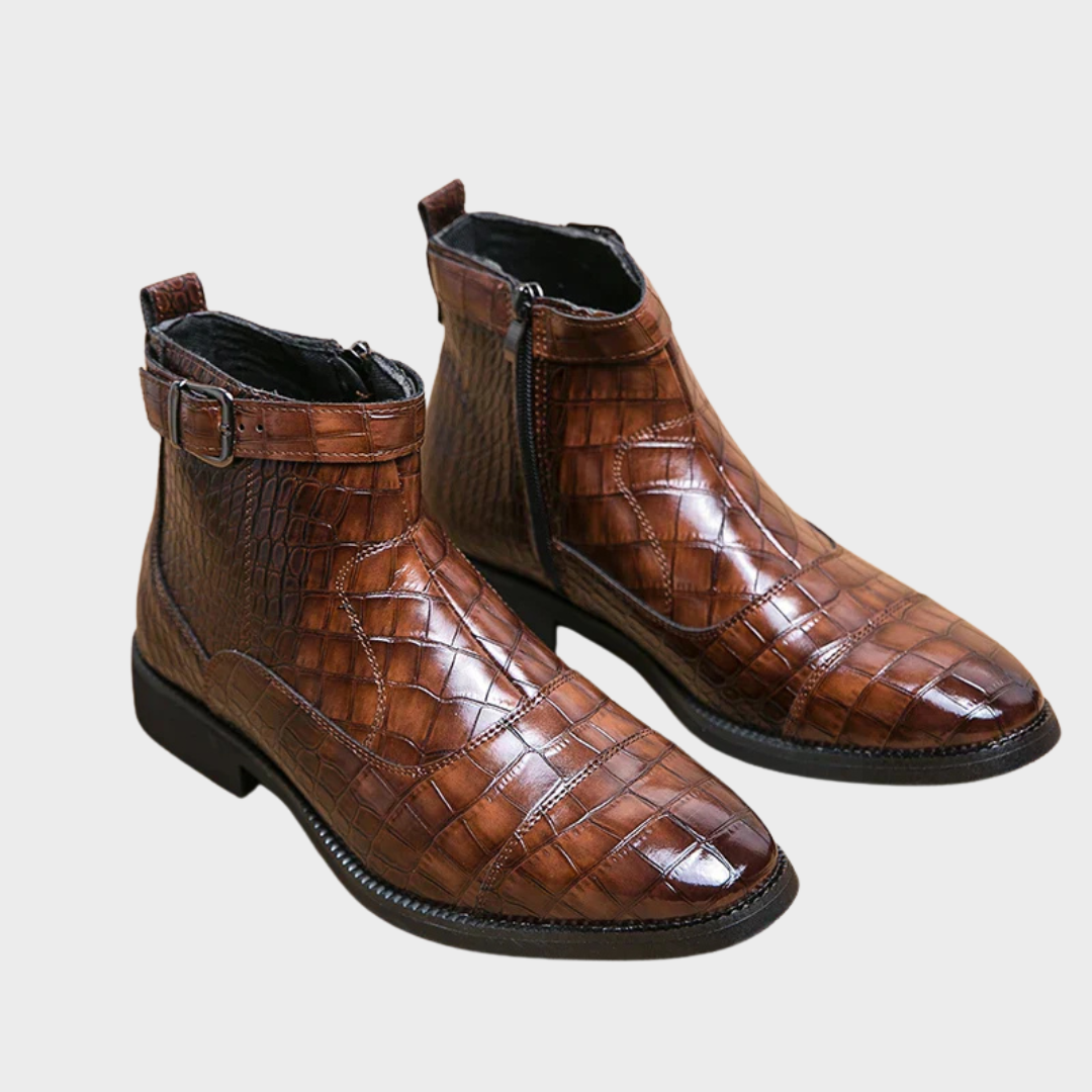 Dylan | Botines con Hebilla de Cuero Sintético