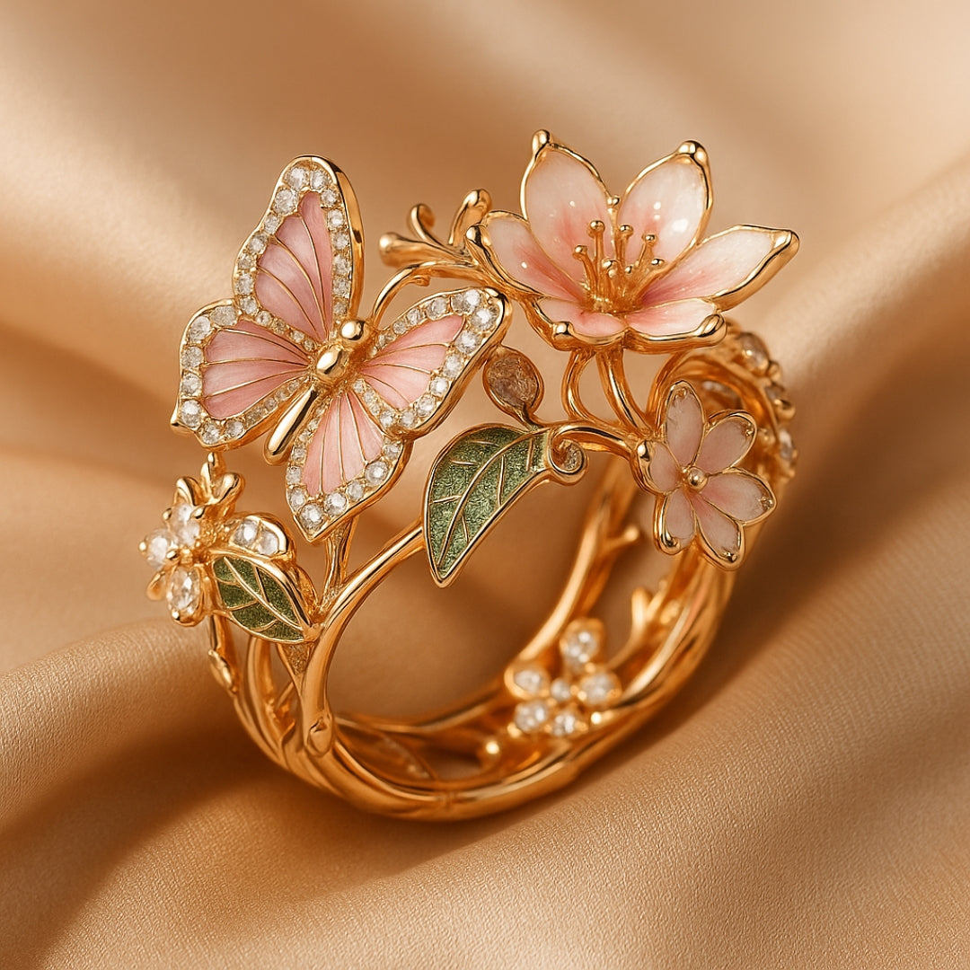 Anillo Zircón Mariposa Natural Ljus
