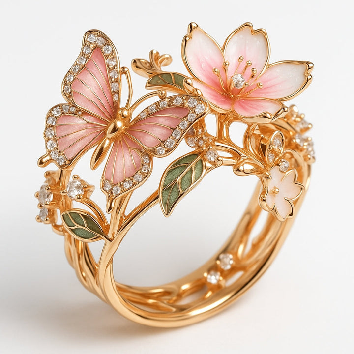 Anillo Zircón Mariposa Natural Ljus