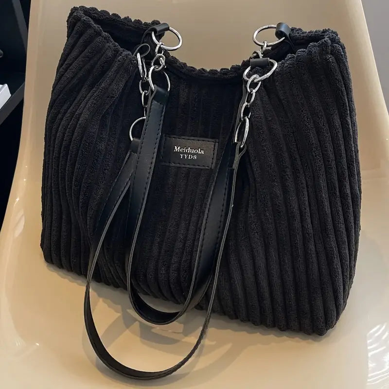 Samantha™ - Bolso Tote de Terciopelo Corduroy