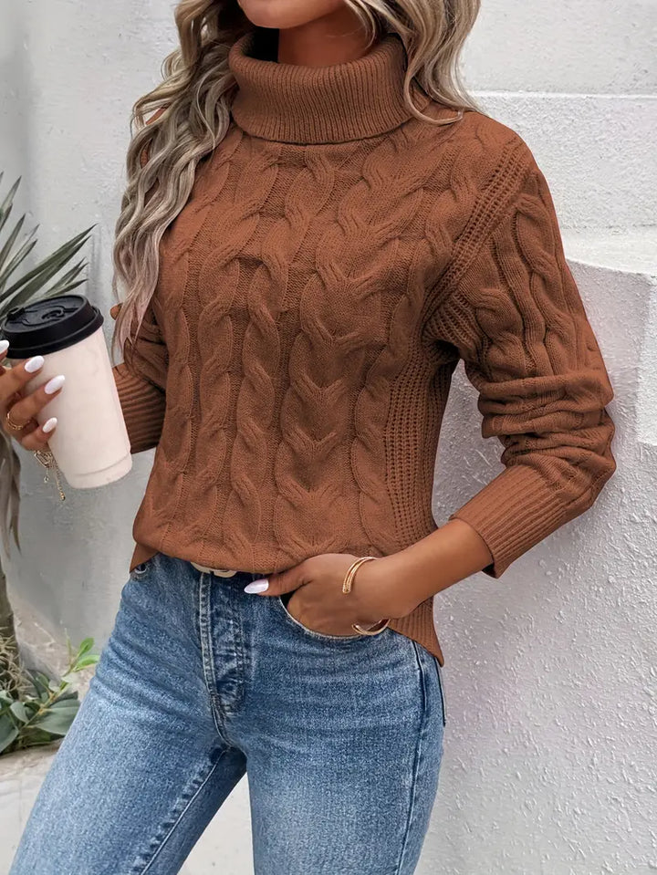 Clémence™ | Suéter de Cuello Alto Trenzado