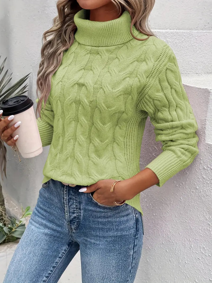 Clémence™ | Suéter de Cuello Alto Trenzado