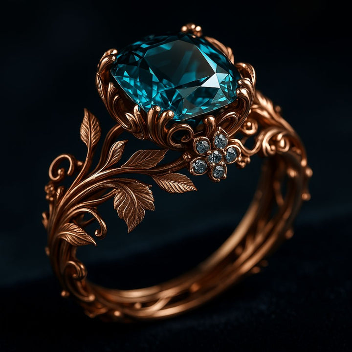 Anillo de cristal verde natural