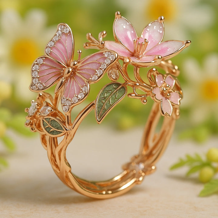 Anillo Zircón Mariposa Natural Ljus