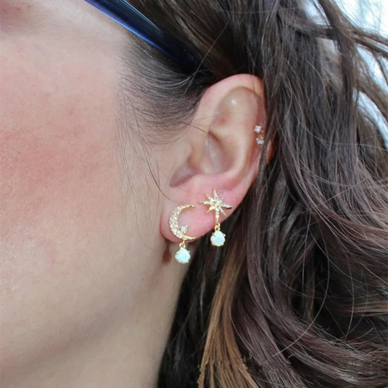Pendientes de perlas de clase estrella