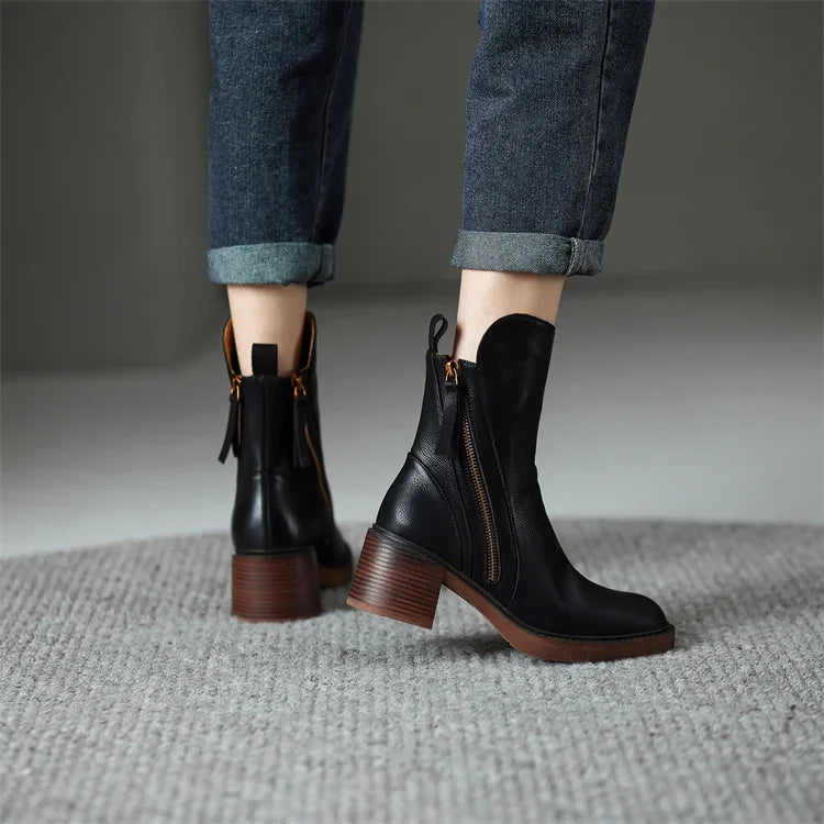 Mandy™ - Botines de Cuero