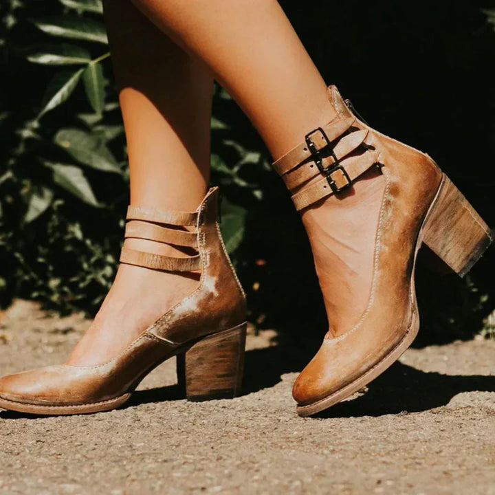 Megan™ - Botines de Cuero
