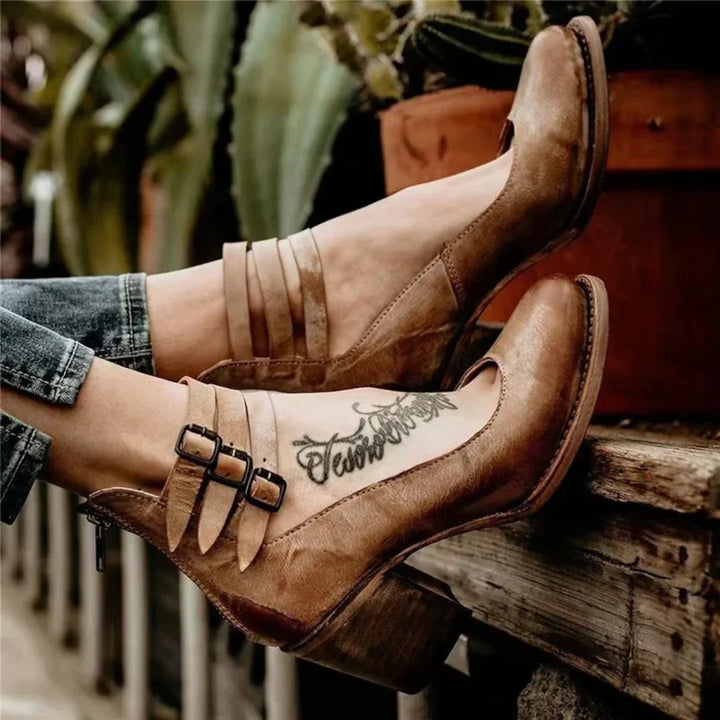 Megan™ - Botines de Cuero