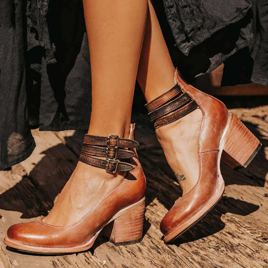 Megan™ - Botines de Cuero
